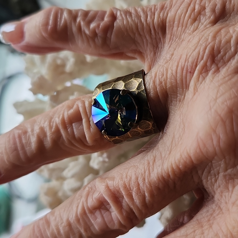 Sabika Blue Iridescent Cuff Ring